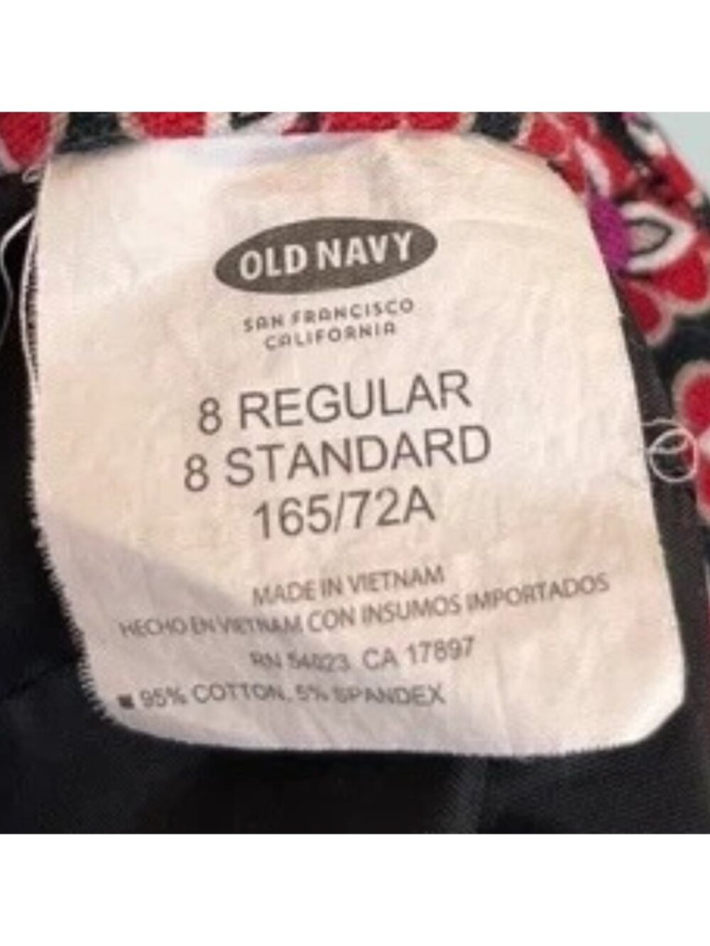 Old Navy Women's Floral Pattern Stretchy Ankle Pants Black And Red Size M - Picture 3 of 11